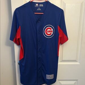 Majestic Blue and Red Cubs Baseball Jersey